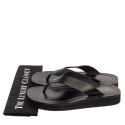 The Row Black Leather Ginza Thong Sandals Size 38