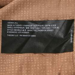 Pre Owned Theory Beige Stone Thordon Print Jersey T-Shirt XL