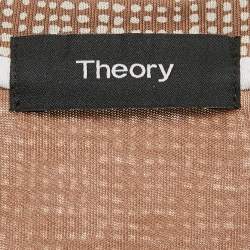 Pre Owned Theory Beige Stone Thordon Print Jersey T-Shirt XL
