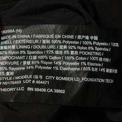 Pre Owned Theory Black Taffeta City Bomber Jacket M