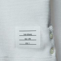 Thom Browne White Waffle Knit Turtleneck Sweater L