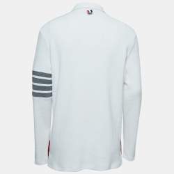 Thom Browne White Waffle Knit Turtleneck Sweater L