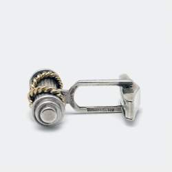 Pre Owned Tiffany & Co. Vintage Cable 18k Yellow Gold Sterling Silver Cufflinks