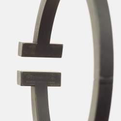 Pre Owned Tiffany & Co. T Square Black Tone Stainless Steel Bracelet