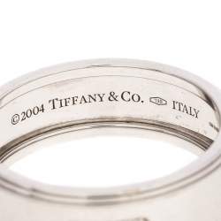 Pre Owned Tiffany & Co. 18K White Gold and Diamonds Century Wedding Band Ring Size 68.5