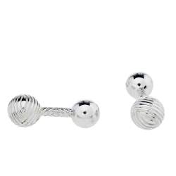 Pre Owned Tiffany & Co. Sterling Silver Textured Barbell Cufflinks