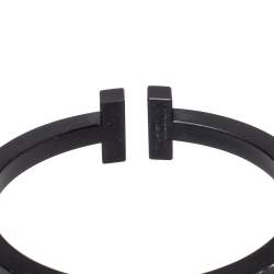 Pre Owned Tiffany & Co. T Square Black Tone Stainless Steel Bracelet
