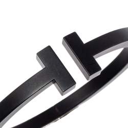 Pre Owned Tiffany & Co. T Square Black Tone Stainless Steel Bracelet