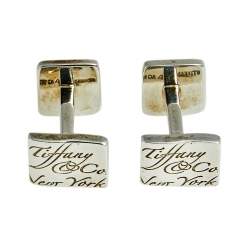 Pre Owned Tiffany & Co. Notes Sterling Silver Square Cufflinks