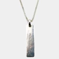 Pre Owned Tiffany & Co. Paloma Picasso Caliper Silver Bar Tag Necklace