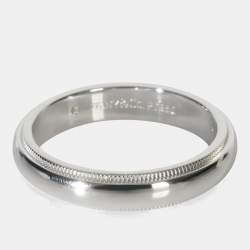 مملوكة مسبقًا Tiffany & Co. Tiffany Together Milgrain Platinum Ring EU 57