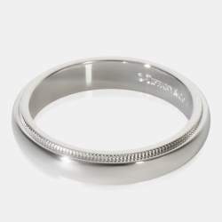 مملوكة مسبقًا Tiffany & Co. Tiffany Together Milgrain Platinum Ring EU 57