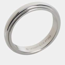 مملوكة مسبقًا Tiffany & Co. Tiffany Together Milgrain Platinum Ring EU 57