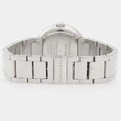 مملوكة مسبقًا Tiffany & Co. Atlas Quartz Stainless Steel Diamond Women's Wristwatch 24mm