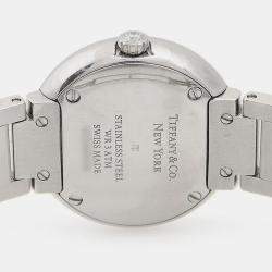 مملوكة مسبقًا Tiffany & Co. Atlas Quartz Stainless Steel Diamond Women's Wristwatch 24mm