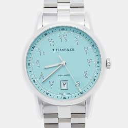 مملوكة مسبقًا ساعة يد رجالية تيفاني & كو. CT60® زرقاء ستانلس ستيل إصدار محدود من 250 قطعة مرجع 74863329 40 مم
