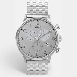 Pre Owned Timex TWH6Z1810 Gray Dial Stainless Steel Men's Wristwatch 40 mm
