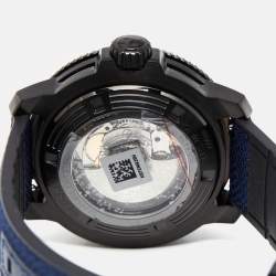 Tissot Vignette Blue Black PVD Coated Stainless Steel Canvas Rubber Seastar T120.607.041.00 Men's Wristwatch 46 mm