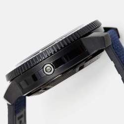 Tissot Vignette Blue Black PVD Coated Stainless Steel Canvas Rubber Seastar T120.607.041.00 Men's Wristwatch 46 mm