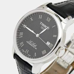 Pre Owned Tissot Black Stainless Steel Leather Le Locle T006.407.16.053.00 Men's Wristwatch 39 mm