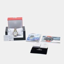 Pre Owned Tissot White Two Tone Stainless Steel Carson T0854102201100 Men's Wristwatch 40 mm