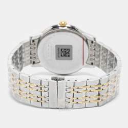 Pre Owned Tissot White Two Tone Stainless Steel Carson T0854102201100 Men's Wristwatch 40 mm