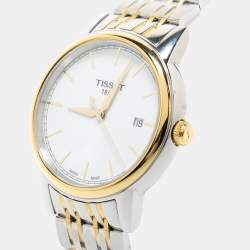 Pre Owned Tissot White Two Tone Stainless Steel Carson T0854102201100 Men's Wristwatch 40 mm