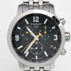 Tissot Black Stainless Steel PRC 200 T055.417.11.057.00 Men's Wristwatch 42 mm 