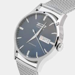 Pre Owned Tissot Blue Stainless Steel Heritage Visodate T019.430.11.041.00 Men's Wristwatch 40 mm