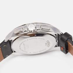 Tissot Black Stainless Steel Leather T-Trend T035.617.16.051.00 Men's Wristwatch 41 mm