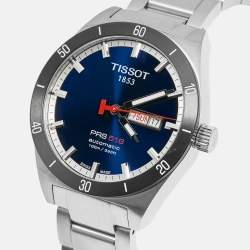 Pre Owned Tissot Blue Dial Two-Tone Stainless Steel PRS 516 T044.430.21.041.00 Men's Wristwatch 42 mm
