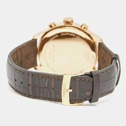 Pre Owned ساعة يد رجالية تيسوت كرونو إكس إل كلاسيك T1166173603700 مينا فضي مغطى بـ PVD الورد الفولاذي المقاوم للصدأ جلد تمساح 45 مم