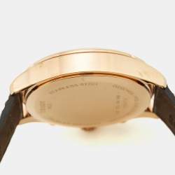 Pre Owned ساعة يد رجالية تيسوت كرونو إكس إل كلاسيك T1166173603700 مينا فضي مغطى بـ PVD الورد الفولاذي المقاوم للصدأ جلد تمساح 45 مم