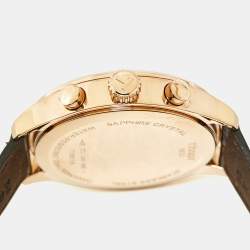 Pre Owned ساعة يد رجالية تيسوت كرونو إكس إل كلاسيك T1166173603700 مينا فضي مغطى بـ PVD الورد الفولاذي المقاوم للصدأ جلد تمساح 45 مم