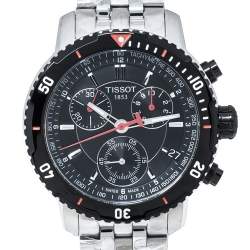 Pre Owned  Tissot Black Stainless Steel PRS200 T067417A Men's Wristwatch 42 mm