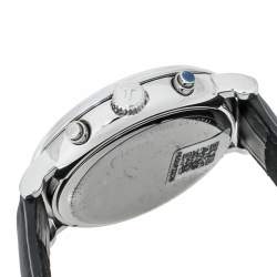 Pre Owned  Tissot Black Stainless Steel Leather Carso Premium T122417A Men's Wristwatch 41 mm