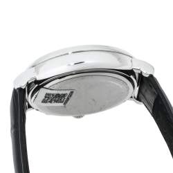 Pre Owned  Tissot Black Stainless Steel Leather Carso Premium T122417A Men's Wristwatch 41 mm