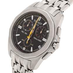 Pre Owned Tissot Black Stainless Steel PRC100 Men's Wristwatch 39 mm