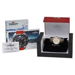 Pre Owned Tissot Silver White Two-Tone Stainless Steel PR100 T101.410.22.031.00 Men's Wristwatch 39 mm
