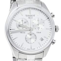 Pre Owned Tissot Silver Stainless Steel T Sport PR100 T101.417.11.031.00 Men's Wristwatch 41 mm