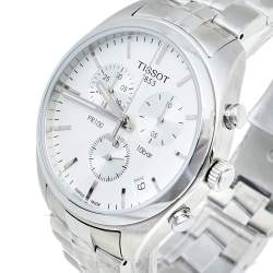 Pre Owned Tissot Silver Stainless Steel T Sport PR100 T101.417.11.031.00 Men's Wristwatch 41 mm