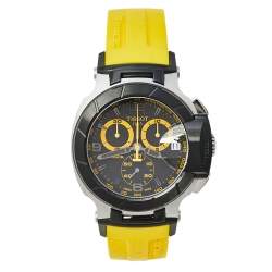 Tissot Black PVD Coated Stainless Steel & Rubber T-Race T048417A Men's Wristwatch 45 mm