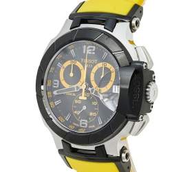Tissot Black PVD Coated Stainless Steel & Rubber T-Race T048417A Men's Wristwatch 45 mm