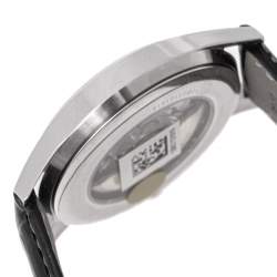 Pre Owned Tissot Black Stainless Steel Leather Heritage Visodate T019.430.16.051.01 Men's Wristwatch 40 mm