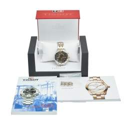 Pre Owned Tissot Grey Two Tone Stainless Steel PRS200 T067.417.22.051.00 Men's Wristwatch 42 mm