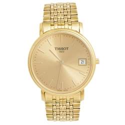 Tissot Champagne Gold Plated Stainless Steel Classic T870/970 Men's Wristwatch 34 mm