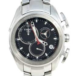 Pre Owned Tissot Black Stainless Steel T-Sport T018617B Men's Wristwatch 43 mm