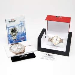 Tissot Silver Two Tone Stainless Steel Chemin des Tourelles T099.407.22.038.01 Men's Wristwatch 42 mm