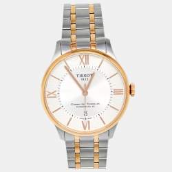 Tissot Silver Two Tone Stainless Steel Chemin des Tourelles T099.407.22.038.01 Men's Wristwatch 42 mm
