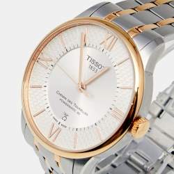 Tissot Silver Two Tone Stainless Steel Chemin des Tourelles T099.407.22.038.01 Men's Wristwatch 42 mm